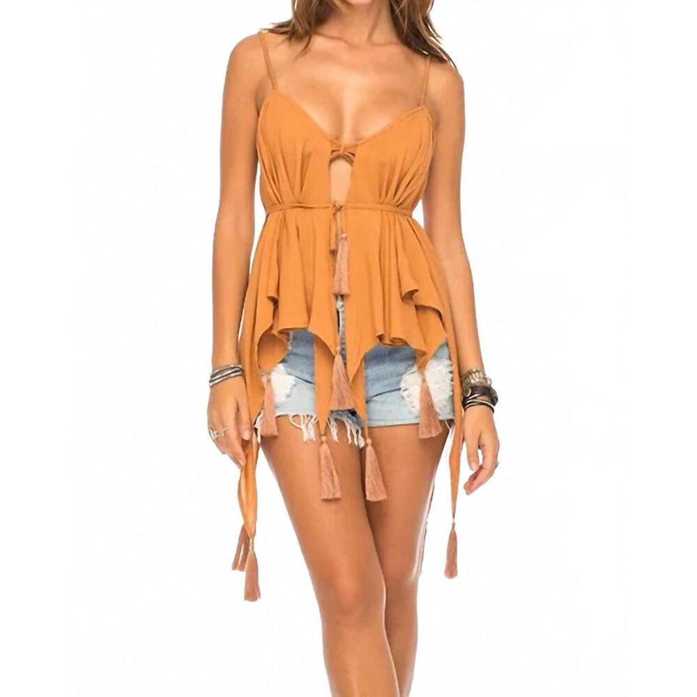 NEW INDAH stevie butterfly scarf top in clay